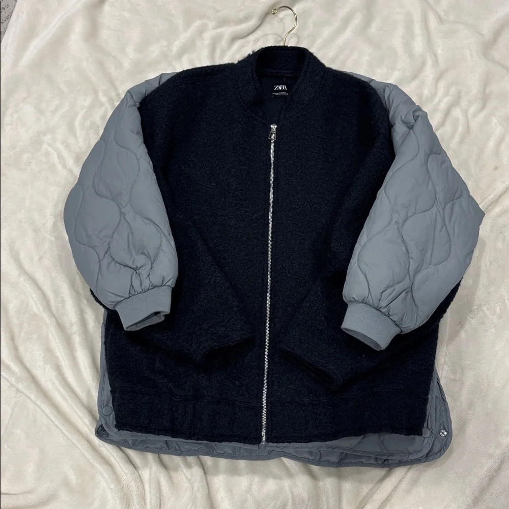 Zara Kids Oversized Quilted bomber Jacket -size 13/14